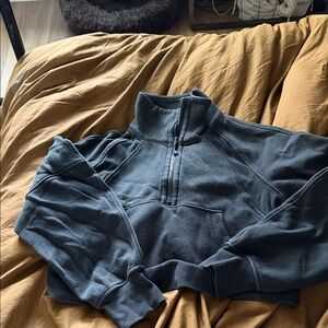 lululemon athletica black crop Zip-Up Sweater